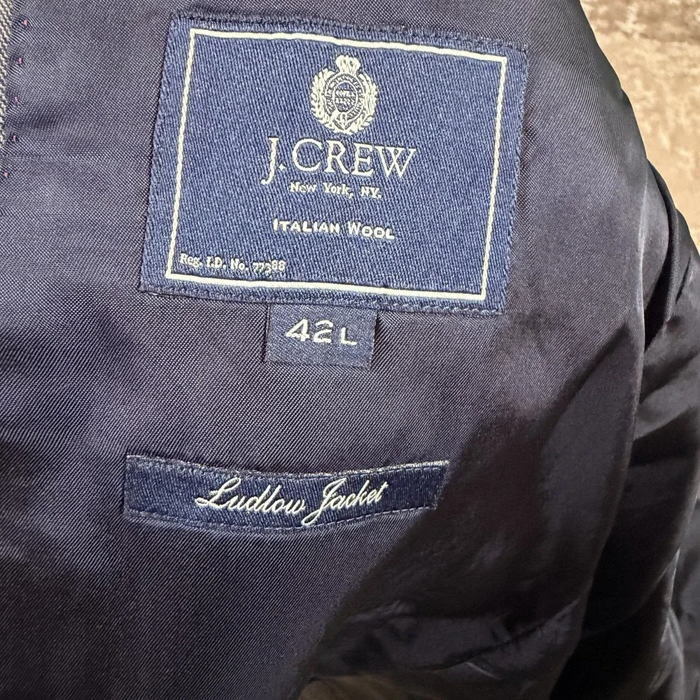 J.Crew Ludlow Jacket Men's 42L Grey Italian Wool Blazer Sport Coat Old Money